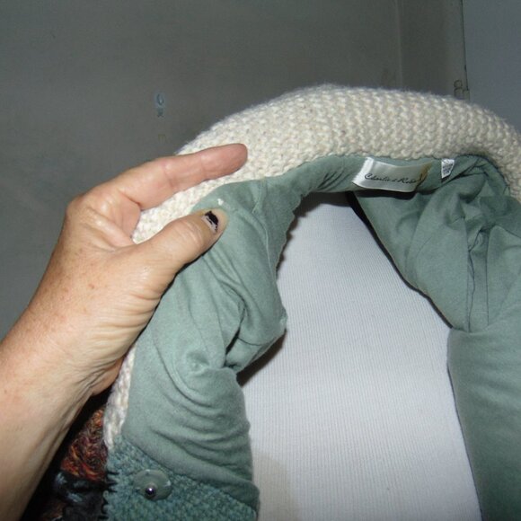 Anthropologie Charlie & Robin Cardigan Patch Knit S Chunky Cottage Cabin Core - Picture 10 of 14